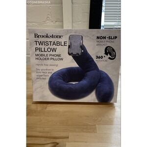 Brookstone Twistable Pillow Mobile Phone Holder 360 Rotation Navy Blue